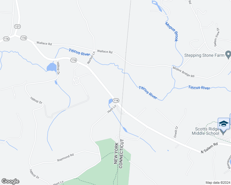 map of restaurants, bars, coffee shops, grocery stores, and more near 744 Titicus Road in North Salem