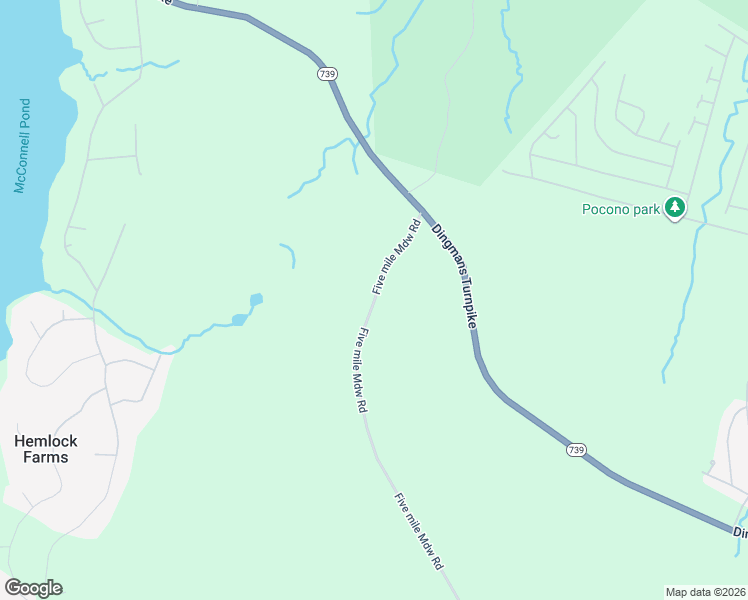 map of restaurants, bars, coffee shops, grocery stores, and more near Five mile Meadow Road in Lords Valley