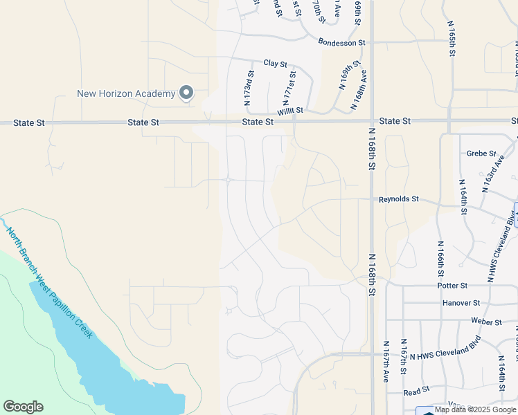 map of restaurants, bars, coffee shops, grocery stores, and more near 8016 North 172nd Street in Bennington