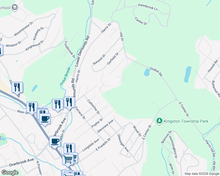 map of restaurants, bars, coffee shops, grocery stores, and more near 214 Emily Lane in Dallas