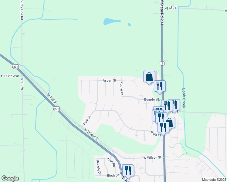 map of restaurants, bars, coffee shops, grocery stores, and more near 115 Beech Court in Hebron