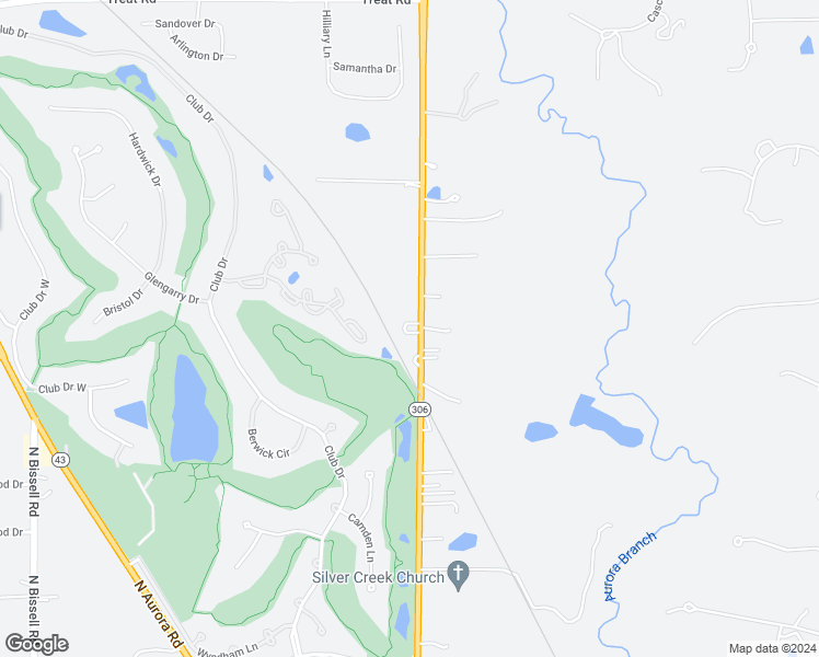 map of restaurants, bars, coffee shops, grocery stores, and more near 515 North Chillicothe Road in Aurora