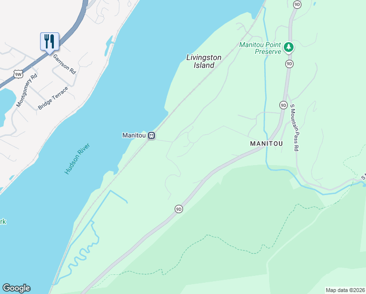 map of restaurants, bars, coffee shops, grocery stores, and more near 111 Manitou Station Road in Philipstown