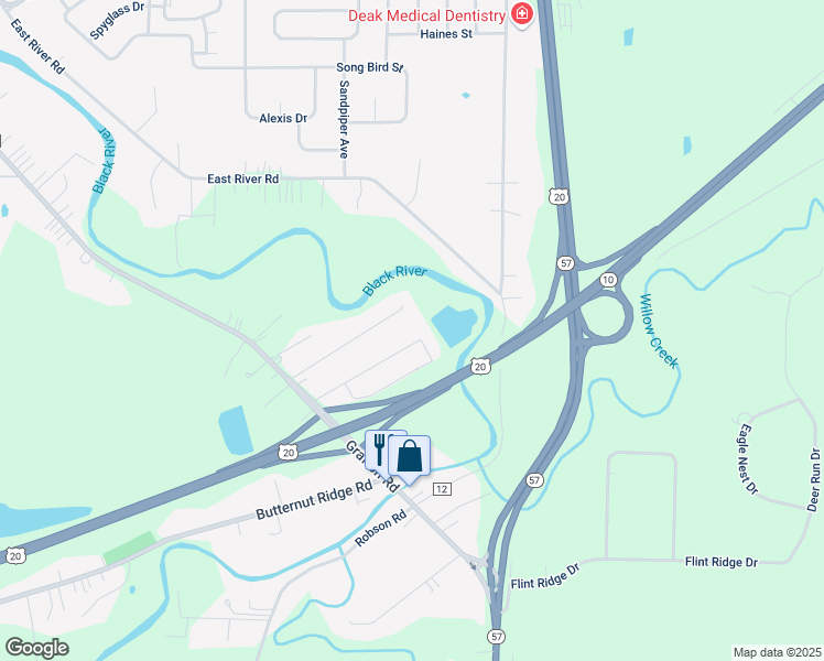 map of restaurants, bars, coffee shops, grocery stores, and more near 179 Jerrol Court in Elyria