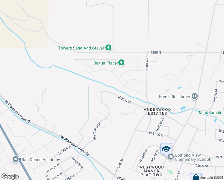 map of restaurants, bars, coffee shops, grocery stores, and more near 1342 4000 North Street in Ogden