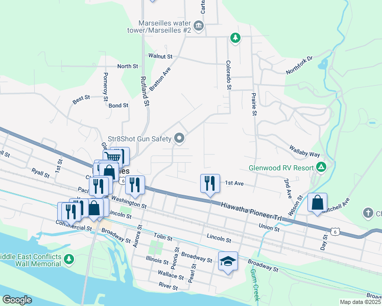 map of restaurants, bars, coffee shops, grocery stores, and more near 760 Opal Street in Marseilles
