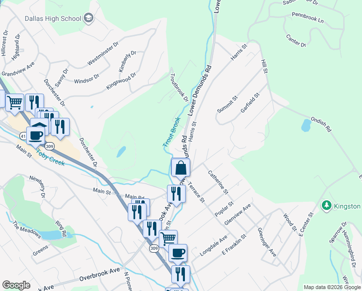 map of restaurants, bars, coffee shops, grocery stores, and more near 1078-1126 Lower Demunds Road in Dallas