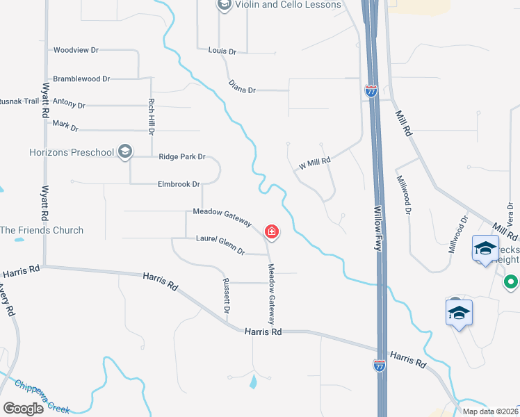 map of restaurants, bars, coffee shops, grocery stores, and more near 3915 Meadow Gateway in Broadview Heights