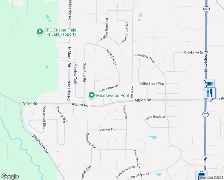 map of restaurants, bars, coffee shops, grocery stores, and more near 10830 Fence Row Drive in Strongsville