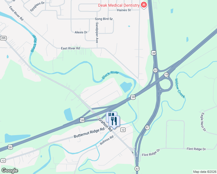 map of restaurants, bars, coffee shops, grocery stores, and more near 162 Jerrol Court in Elyria