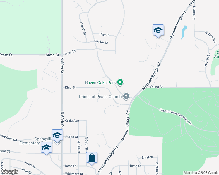 map of restaurants, bars, coffee shops, grocery stores, and more near 7917 Raven Oaks Drive in Omaha