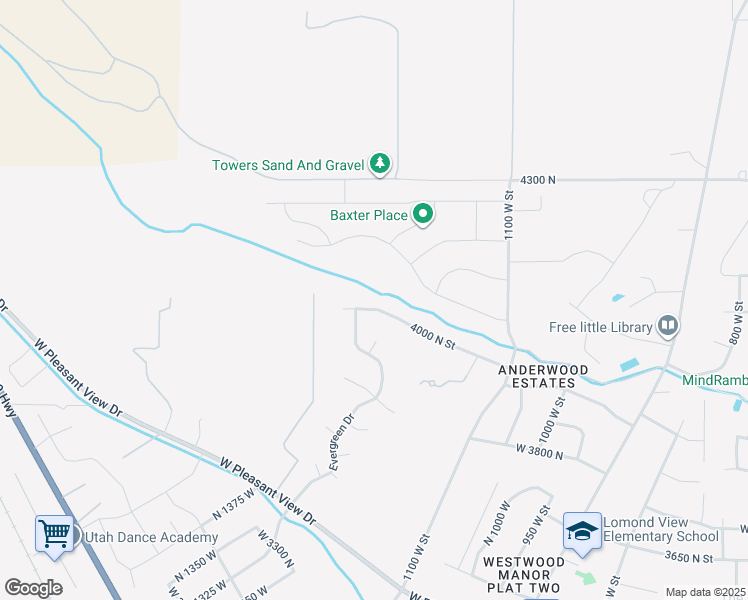 map of restaurants, bars, coffee shops, grocery stores, and more near 1342 4000 North Street in Ogden