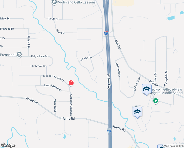map of restaurants, bars, coffee shops, grocery stores, and more near 4853 Westminster Lane in Broadview Heights