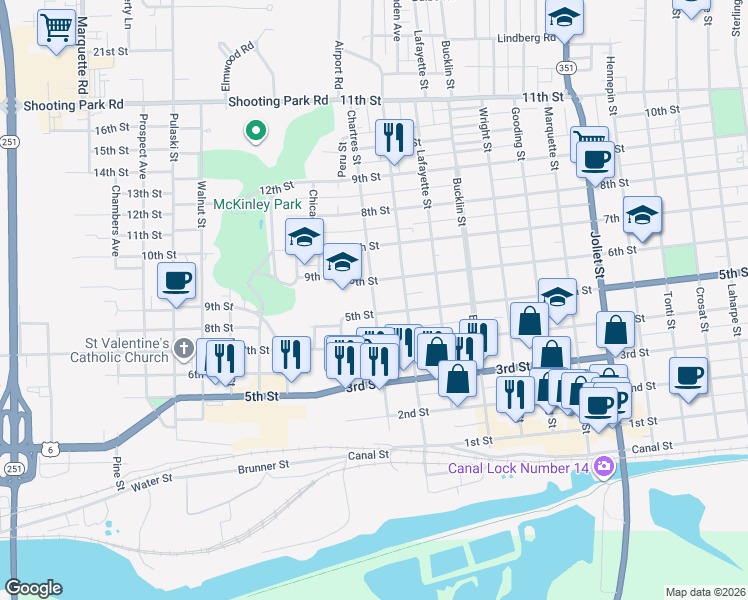 map of restaurants, bars, coffee shops, grocery stores, and more near in 