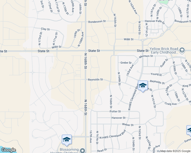 map of restaurants, bars, coffee shops, grocery stores, and more near 8101 North 167th Street in Omaha