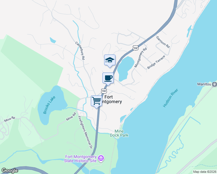 map of restaurants, bars, coffee shops, grocery stores, and more near 838 Route 9W in Highlands