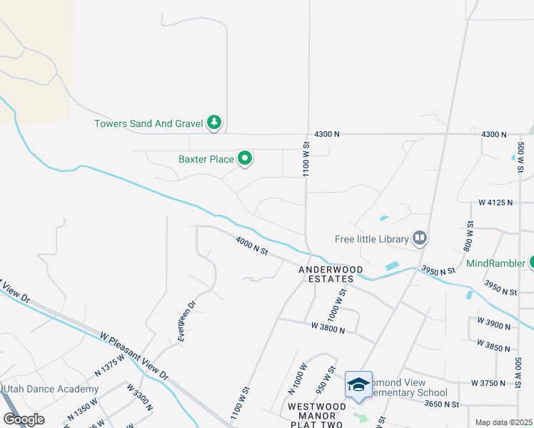 map of restaurants, bars, coffee shops, grocery stores, and more near 1171 4100 North in Pleasant View
