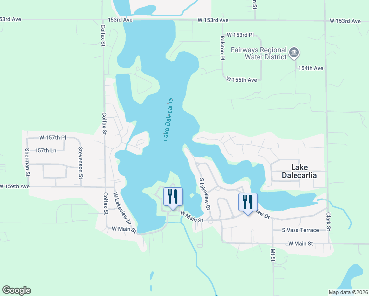 map of restaurants, bars, coffee shops, grocery stores, and more near 609 South Lakeview Drive in Lowell
