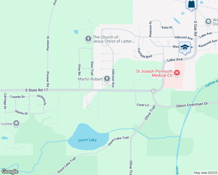 map of restaurants, bars, coffee shops, grocery stores, and more near 14601 Oak Court in Plymouth