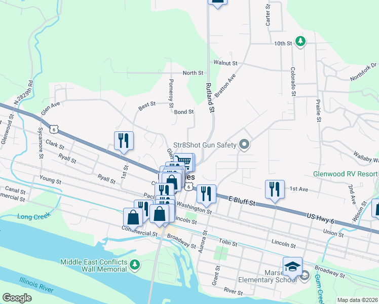 map of restaurants, bars, coffee shops, grocery stores, and more near 640 Rutland Street in Marseilles