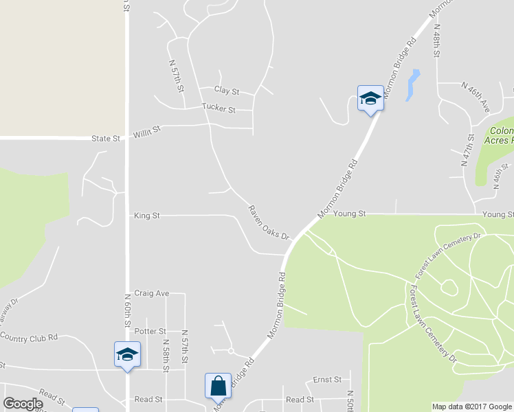 map of restaurants, bars, coffee shops, grocery stores, and more near 7917 Raven Oaks Drive in Omaha