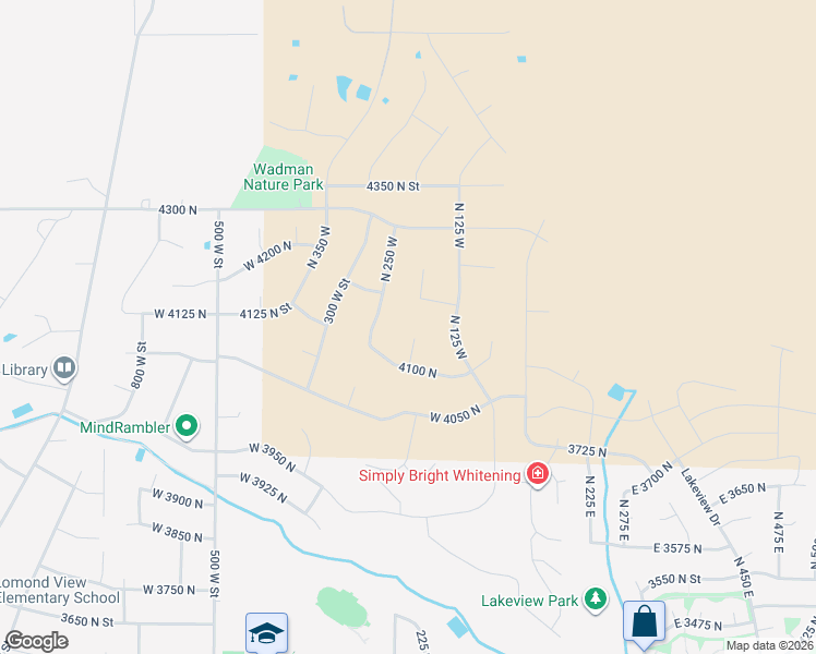 map of restaurants, bars, coffee shops, grocery stores, and more near 4131 North 175 West in Pleasant View
