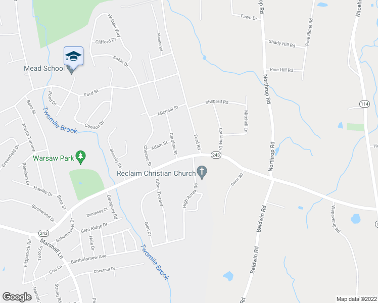 map of restaurants, bars, coffee shops, grocery stores, and more near 169 Pulaski Highway in Ansonia