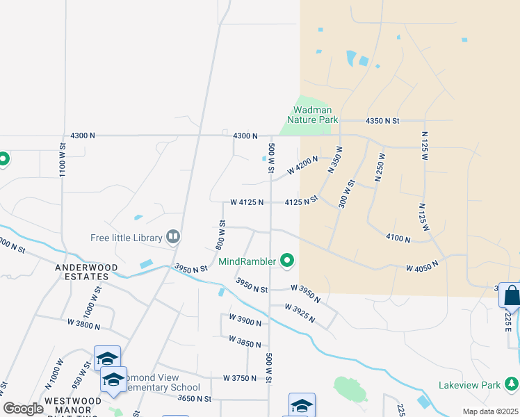 map of restaurants, bars, coffee shops, grocery stores, and more near 573 West 4125 North in Pleasant View