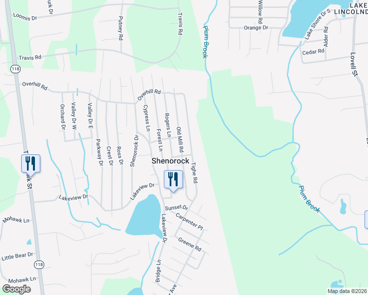 map of restaurants, bars, coffee shops, grocery stores, and more near 28 Old Mill Road in Yorktown Heights