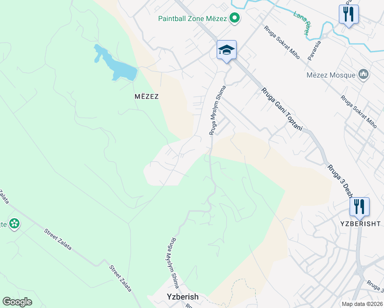 map of restaurants, bars, coffee shops, grocery stores, and more near 22 Rruga Abdyl Frasheri in Kashar