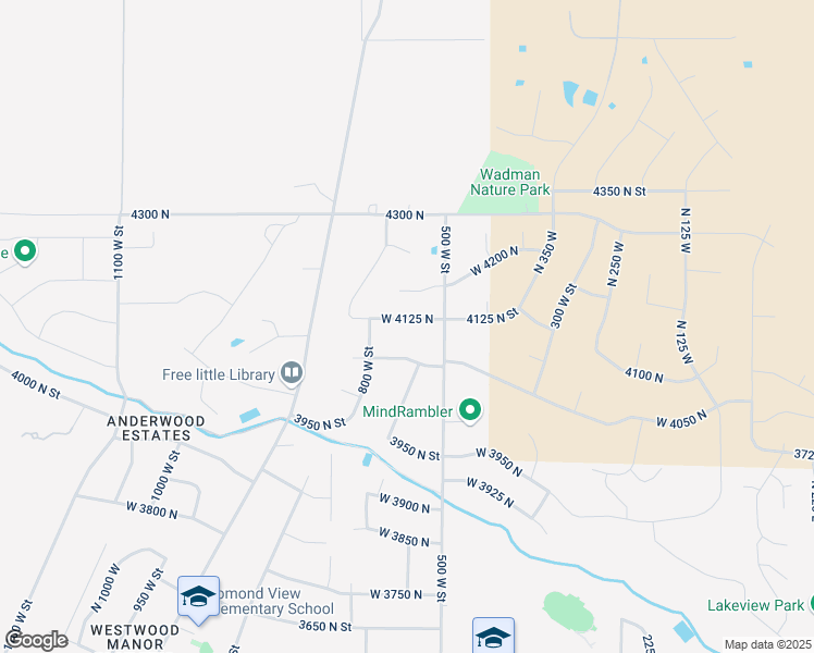 map of restaurants, bars, coffee shops, grocery stores, and more near 573 West 4125 North in Pleasant View