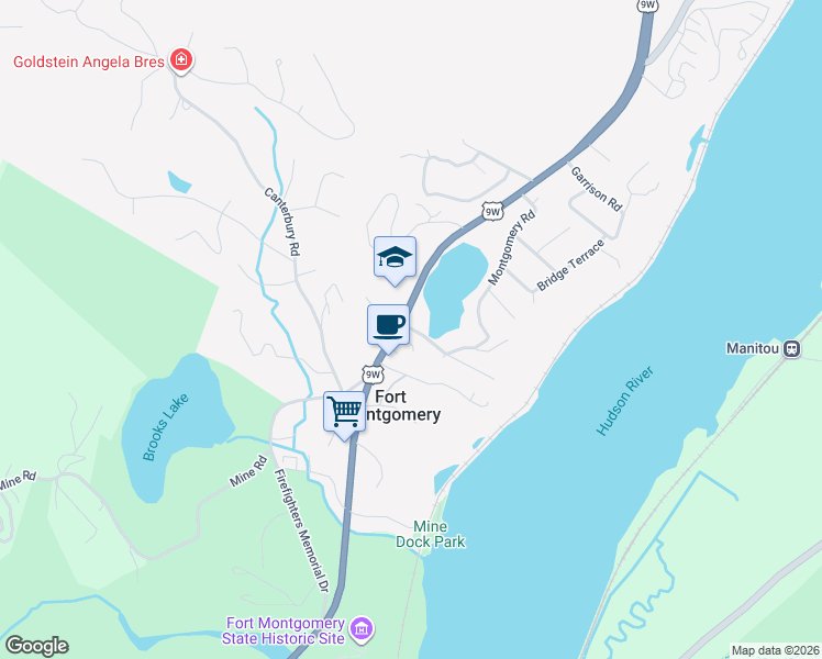 map of restaurants, bars, coffee shops, grocery stores, and more near 838 Route 9W in Highlands