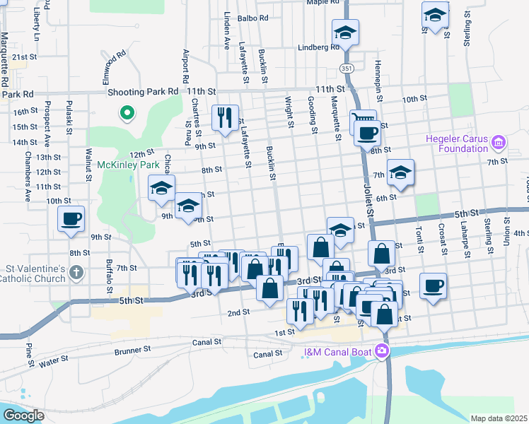 map of restaurants, bars, coffee shops, grocery stores, and more near in La Salle