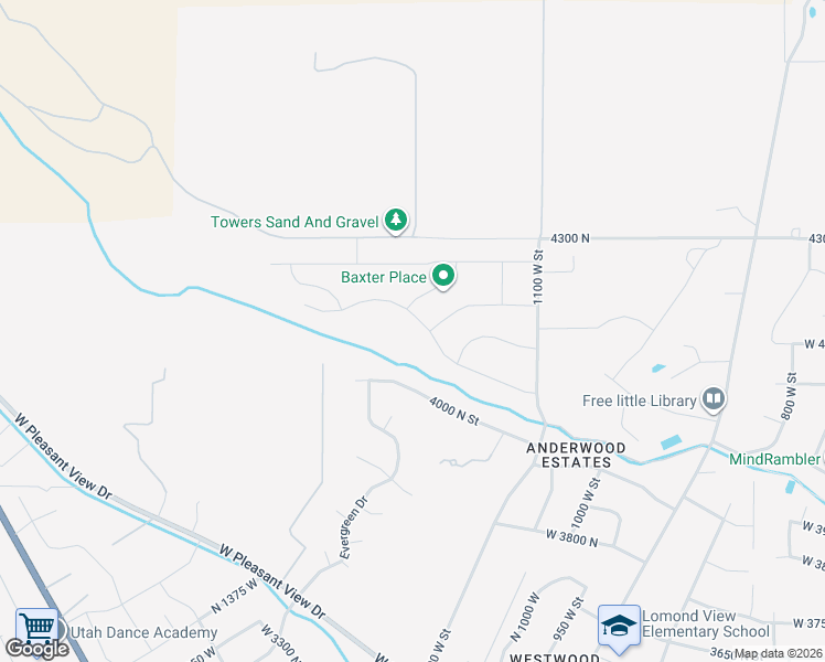 map of restaurants, bars, coffee shops, grocery stores, and more near 1202 4100 North in Pleasant View