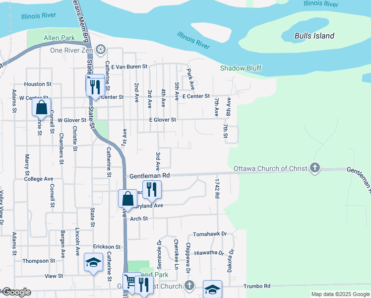 map of restaurants, bars, coffee shops, grocery stores, and more near 657 Grover Avenue in Ottawa