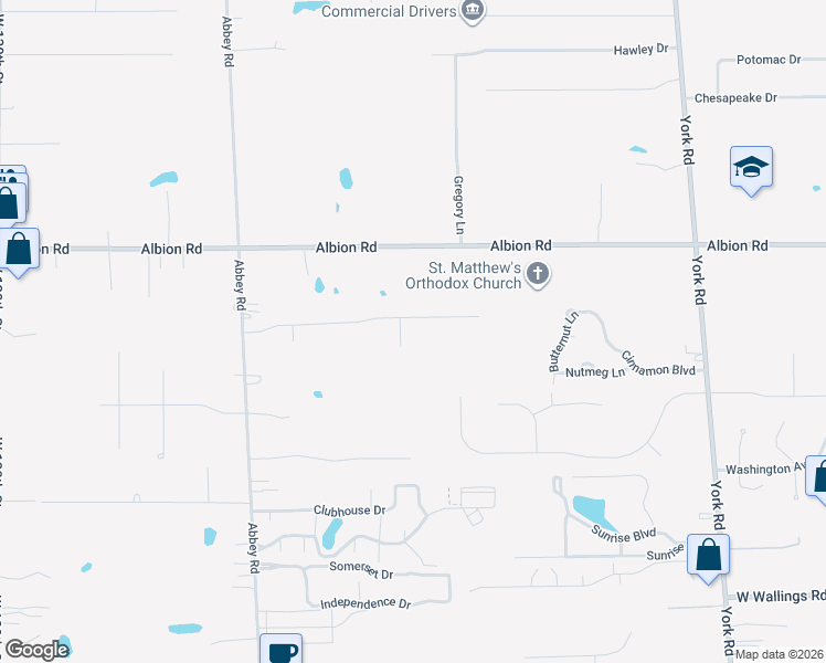 map of restaurants, bars, coffee shops, grocery stores, and more near 11048 Glen Abbey Drive in North Royalton