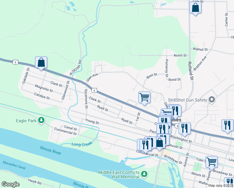 map of restaurants, bars, coffee shops, grocery stores, and more near 527 West Bluff Street in Marseilles