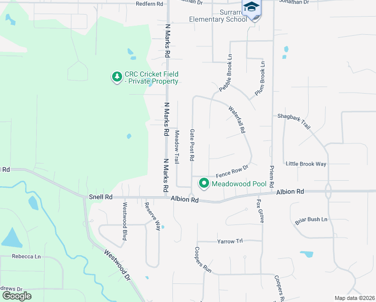 map of restaurants, bars, coffee shops, grocery stores, and more near 10807 Meadow Trail in Strongsville