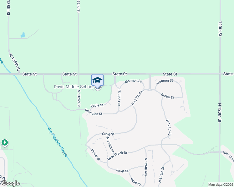 map of restaurants, bars, coffee shops, grocery stores, and more near 8215 North 129th Street in Omaha