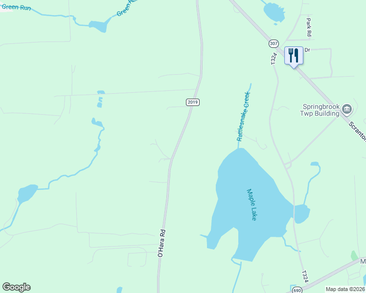 map of restaurants, bars, coffee shops, grocery stores, and more near State Route 2019 in Lackawanna