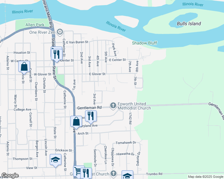 map of restaurants, bars, coffee shops, grocery stores, and more near 653 Grover Avenue in Ottawa
