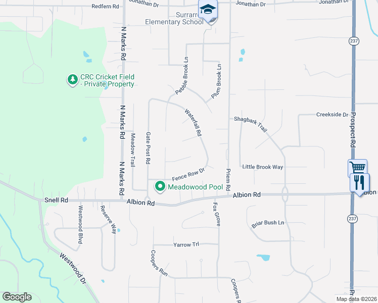 map of restaurants, bars, coffee shops, grocery stores, and more near 10804 Meadowgrass Road in Strongsville