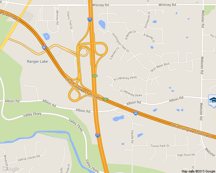 map of restaurants, bars, coffee shops, grocery stores, and more near 16406 Logan Court in Strongsville