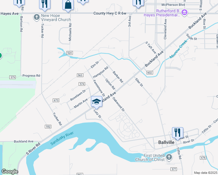 map of restaurants, bars, coffee shops, grocery stores, and more near 900 Upton Road in Fremont