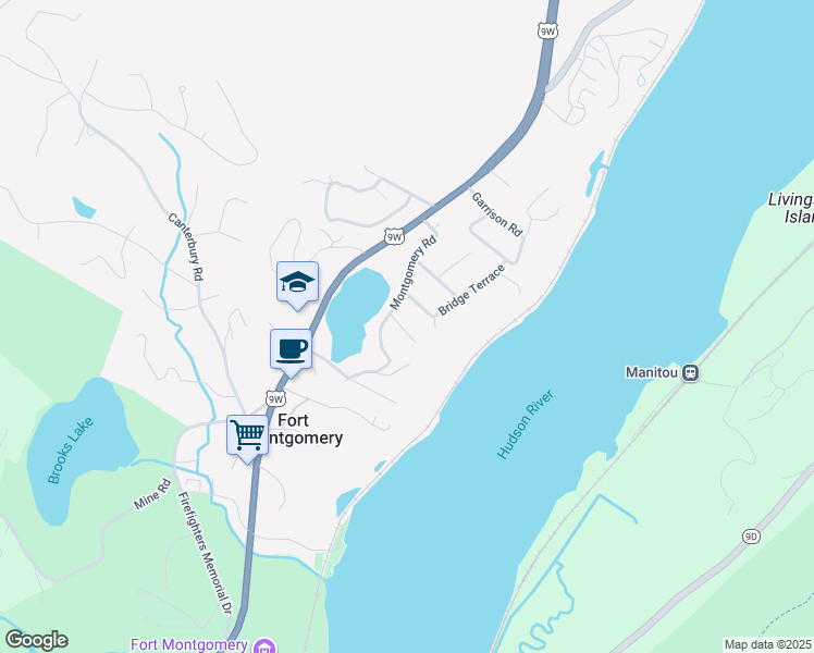 map of restaurants, bars, coffee shops, grocery stores, and more near 9 Murphy Road in Fort Montgomery