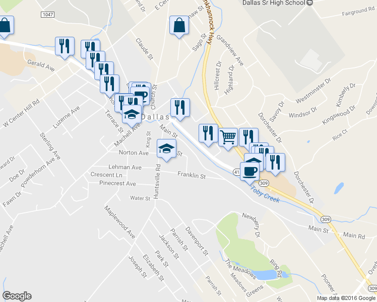 map of restaurants, bars, coffee shops, grocery stores, and more near 191 Main Street in Dallas