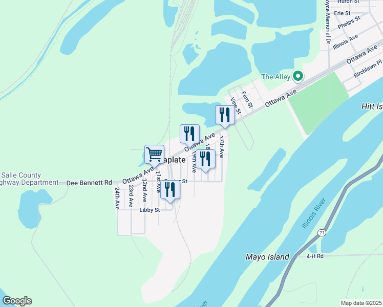 map of restaurants, bars, coffee shops, grocery stores, and more near 113 19th Avenue in Ottawa