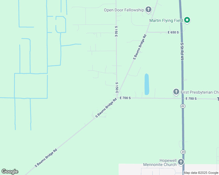 map of restaurants, bars, coffee shops, grocery stores, and more near 692 South 150 East in Kouts