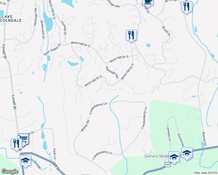 map of restaurants, bars, coffee shops, grocery stores, and more near 479 Heritage Hills in Heritage Hills