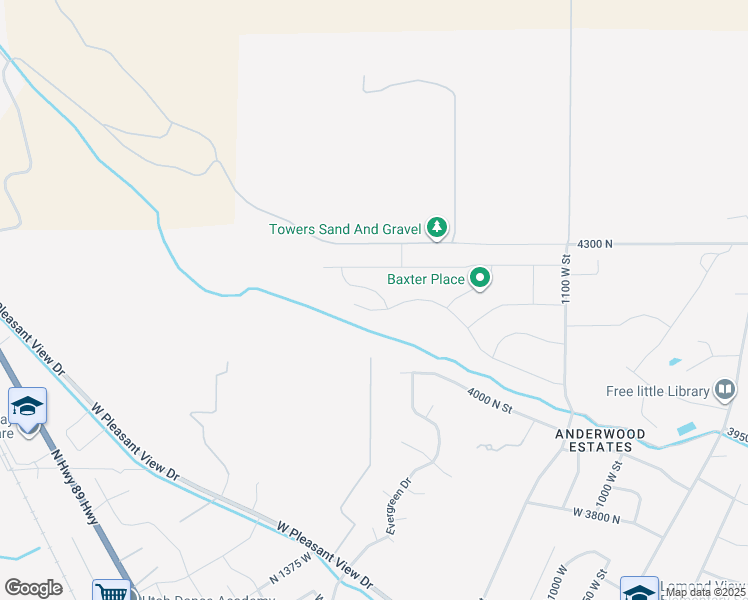map of restaurants, bars, coffee shops, grocery stores, and more near 4133 North Moose Drive in Pleasant View